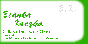 bianka koczka business card